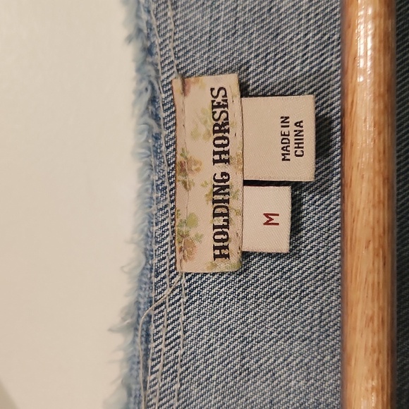 Holding Horses By Anthropologie Floral Denim Sleeveless Dress - Picture 4 of 6